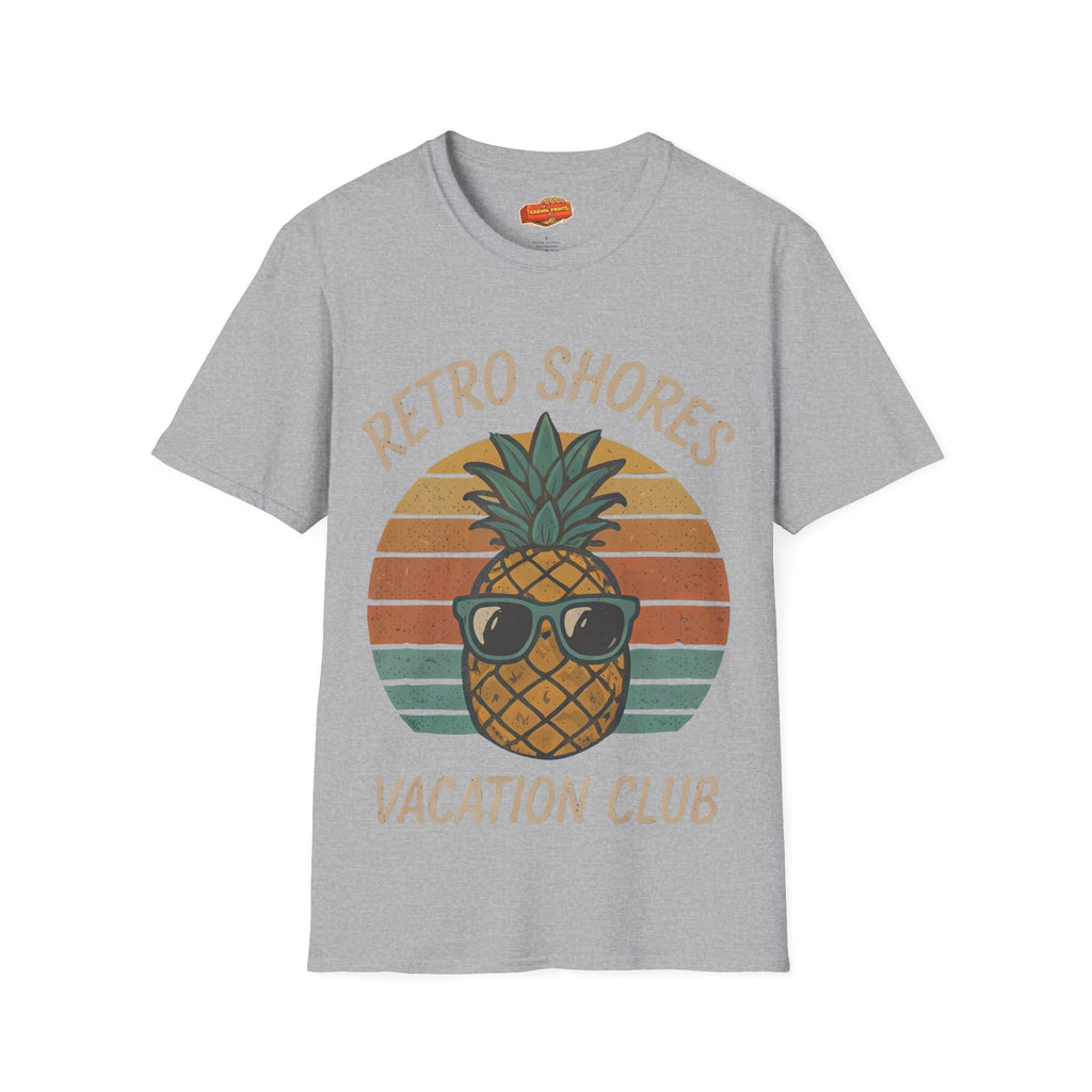 Retro Shores Vacation Club T-Shirt — Vintage Pineapple Beach