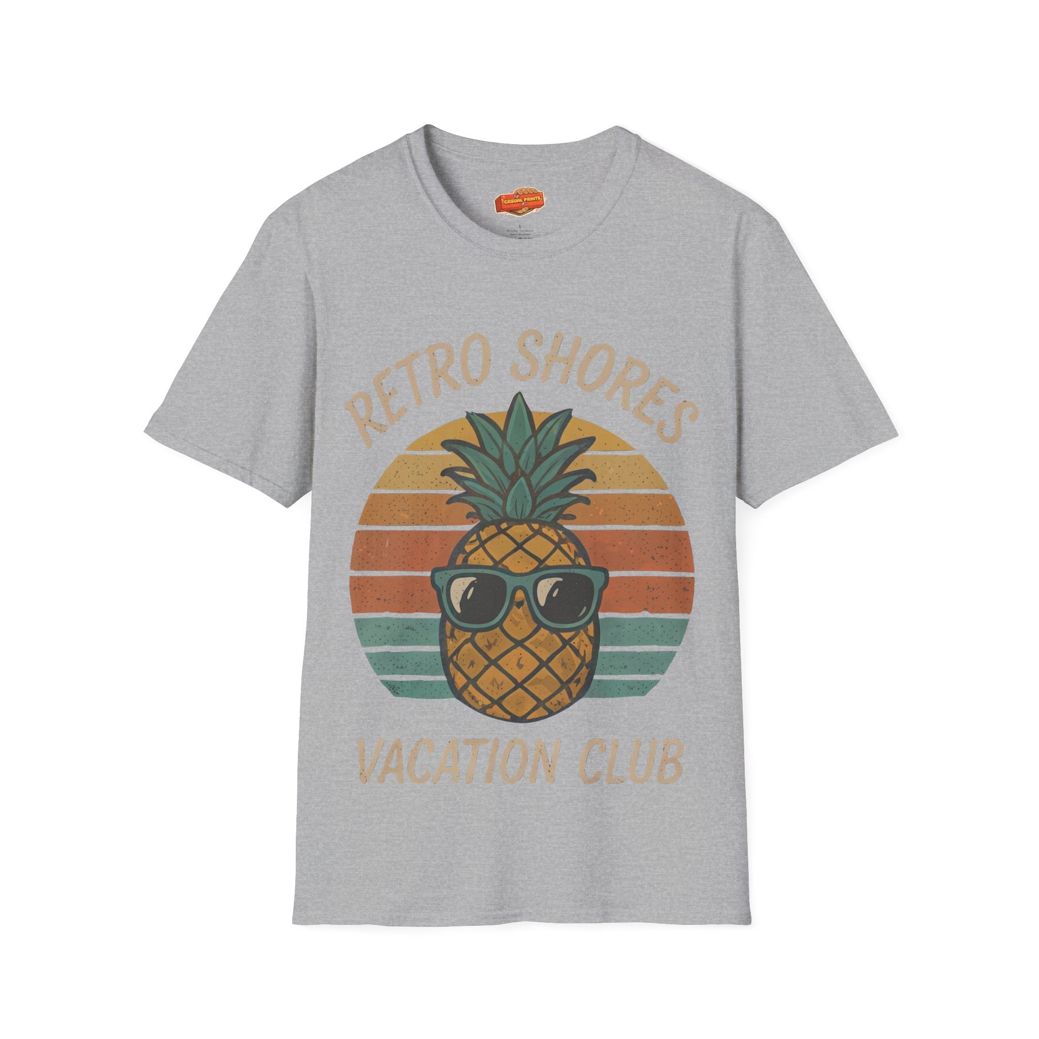 Retro Shores Vacation Club T-Shirt — Vintage Pineapple Beach