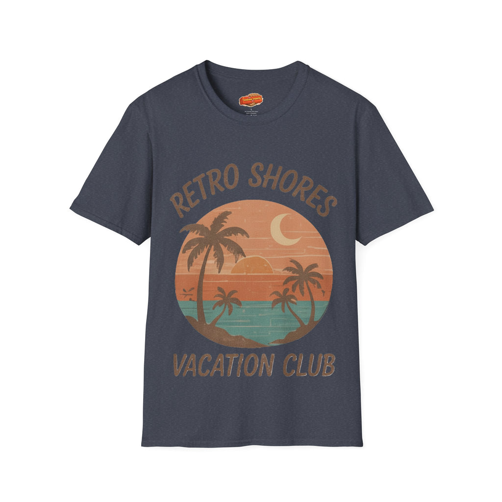 Retro Shores Vacation Club T-Shirt —Vintage Moonrise Palm