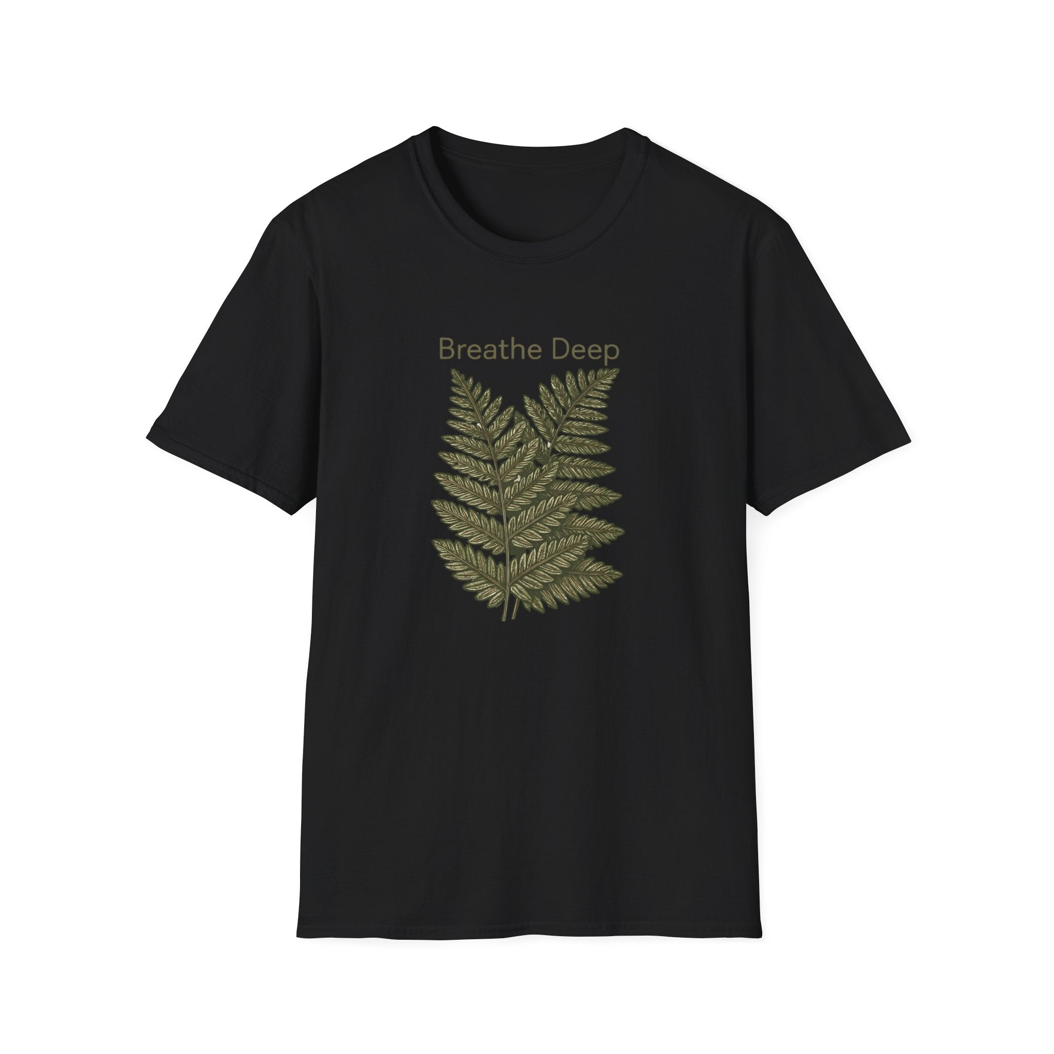 Breathe Deep Fern T-Shirt — Relaxing Botanical Graphic