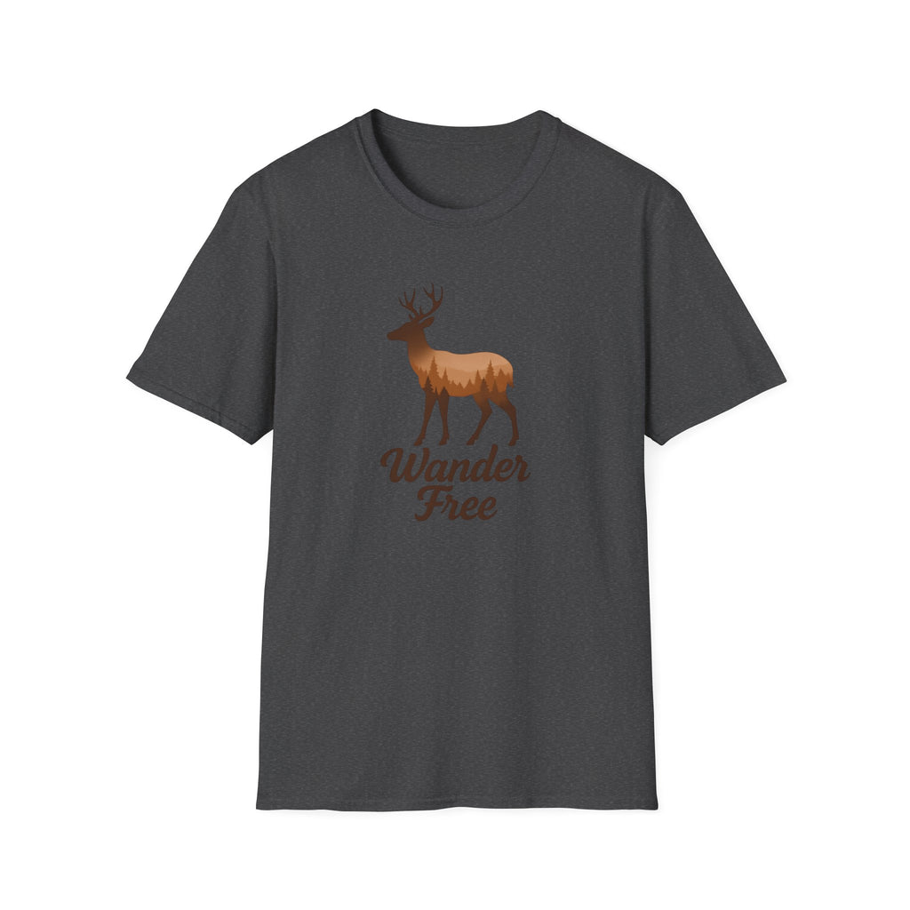 Wander Free Deer T-Shirt — Nature-Inspired Outdoor Graphic