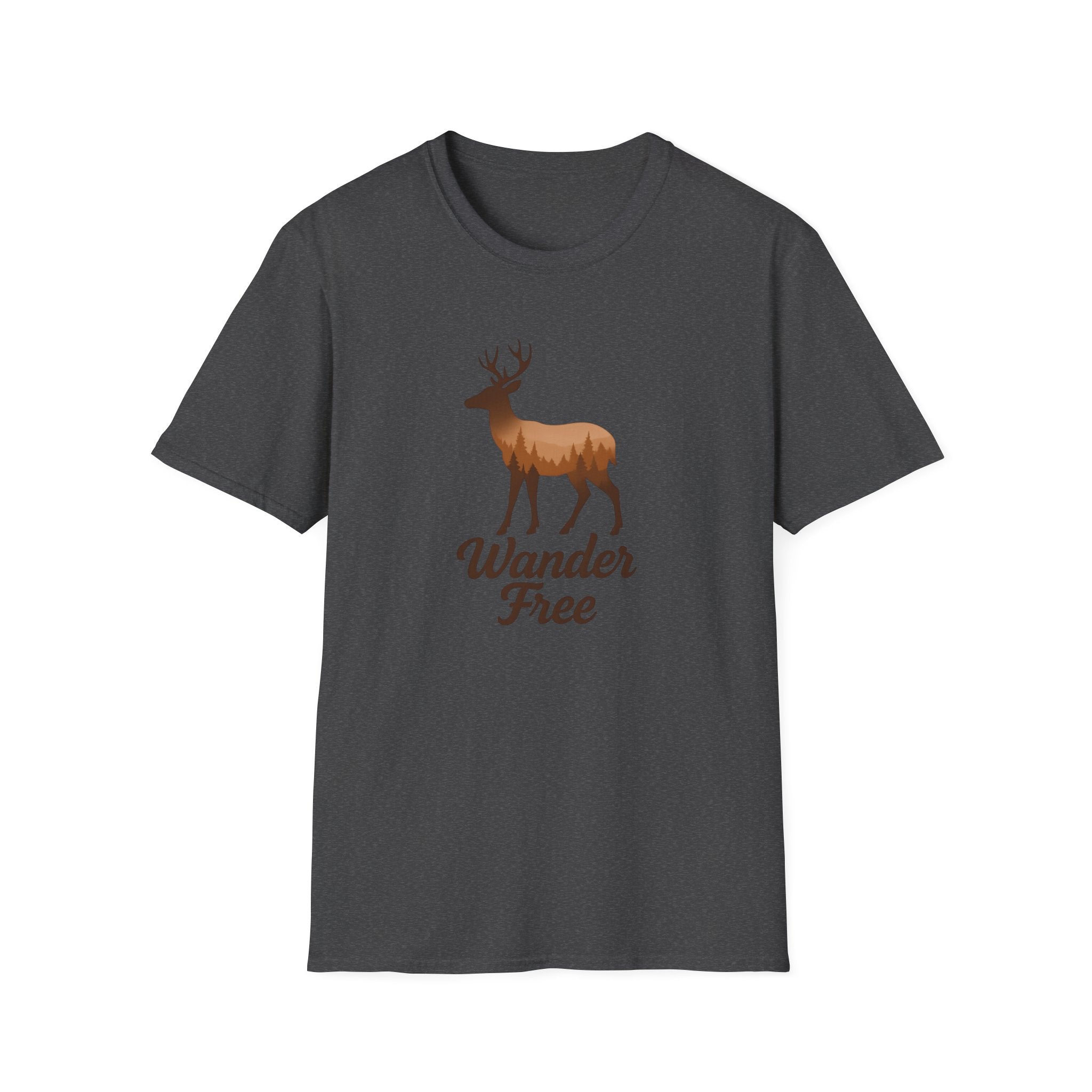 Wander Free Deer T-Shirt — Nature-Inspired Outdoor Graphic