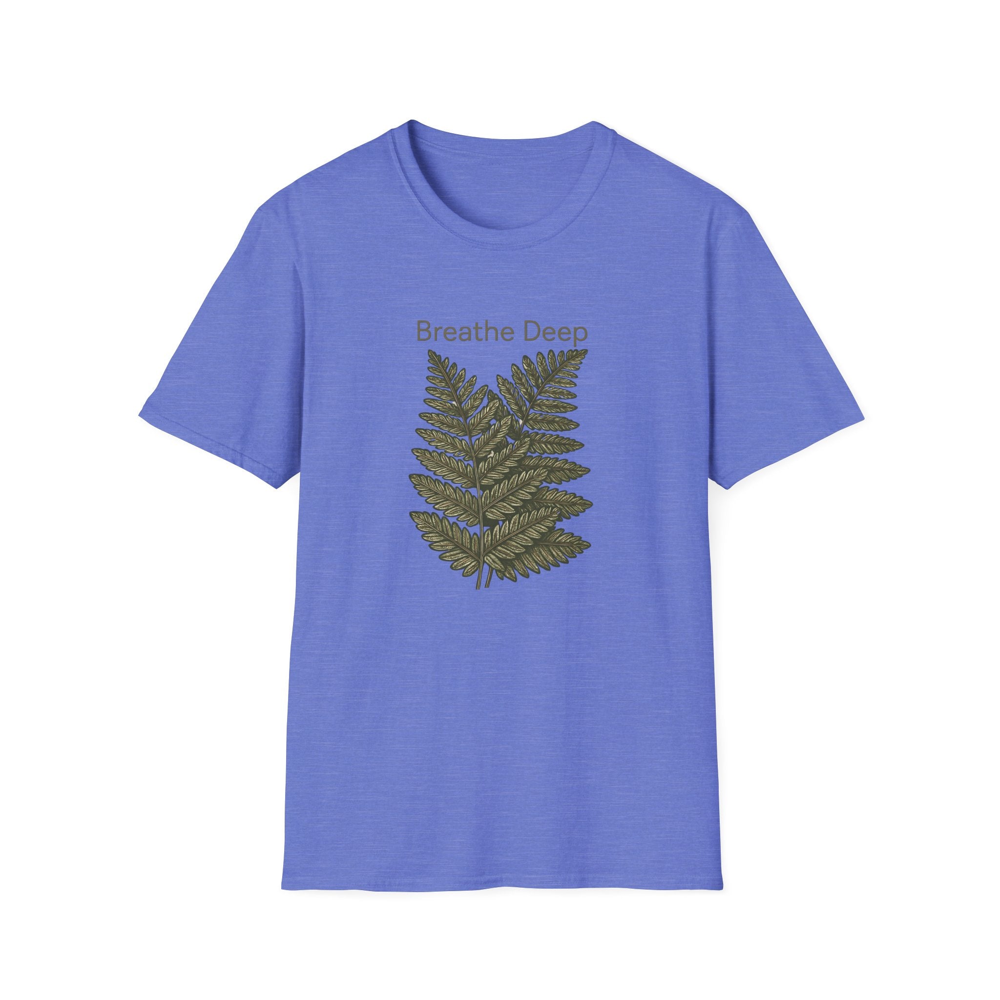 Breathe Deep Fern T-Shirt — Relaxing Botanical Graphic