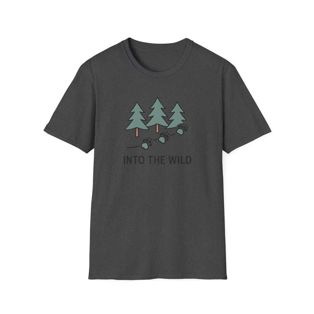 Into The Wild T-Shirt — Pine Trees & Paw Prints Outdoor