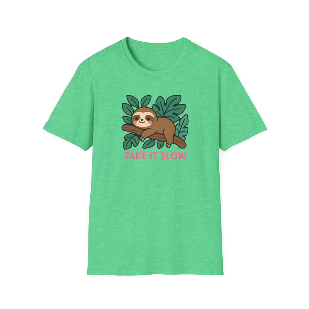 Sloth T-Shirt — Cute "Take It Slow" Relaxed Graphic