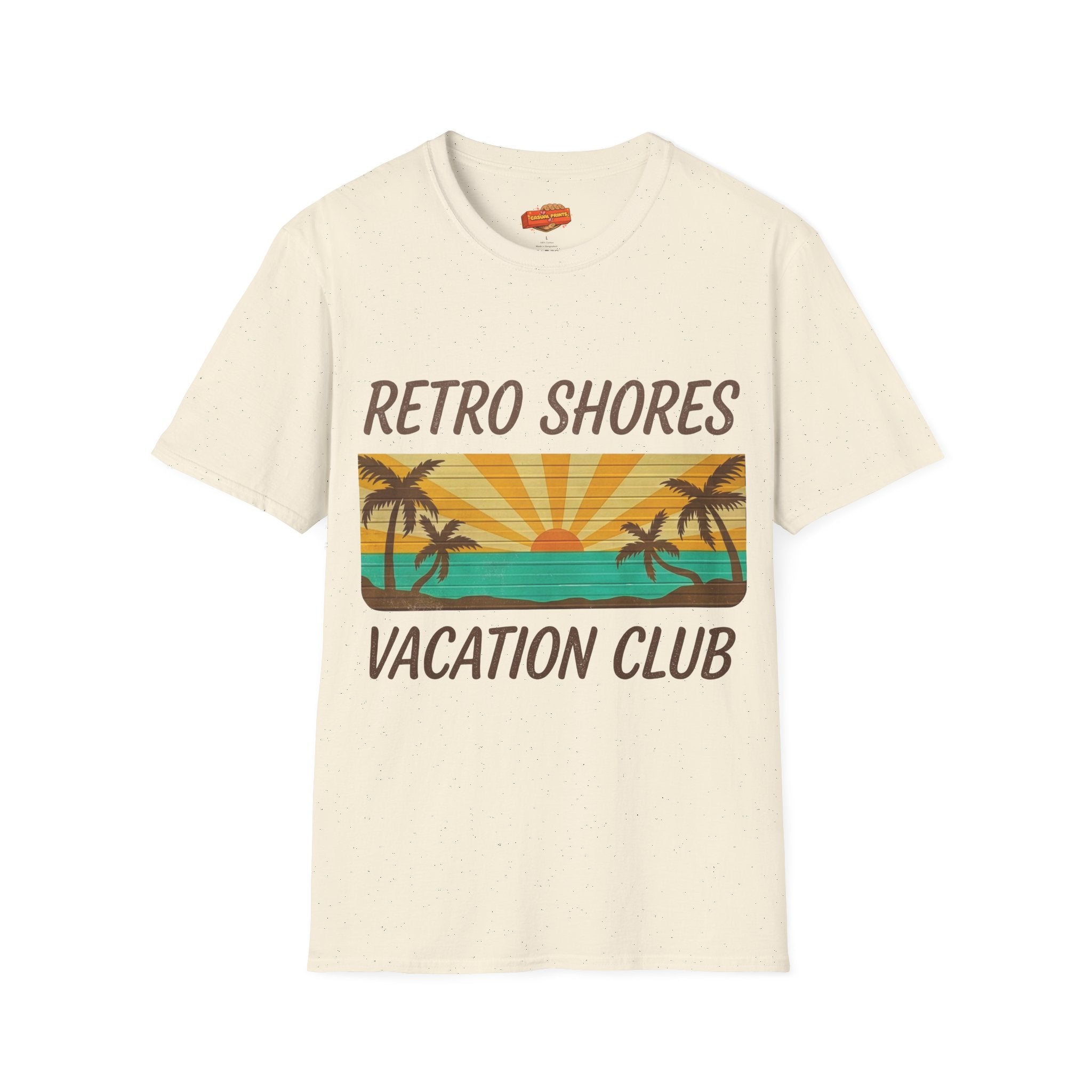 Retro Shores Vacation Club T-Shirt — Vintage Sunset Palms