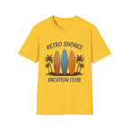 Retro Shores Vacation Club T-Shirt — Vintage Surfboard