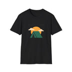 Rise & Roam Camping T-Shirt — Vintage Sunrise Tent Graphic