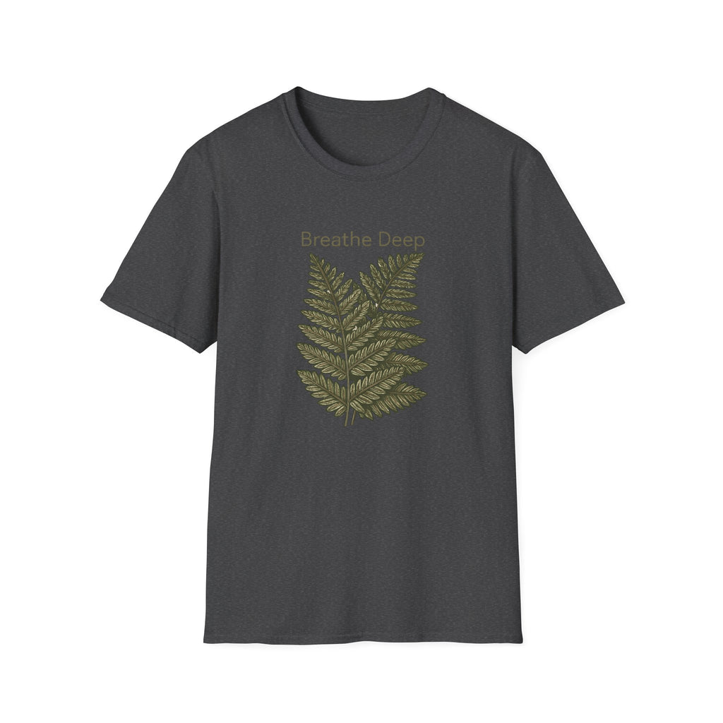 Breathe Deep Fern T-Shirt — Relaxing Botanical Graphic