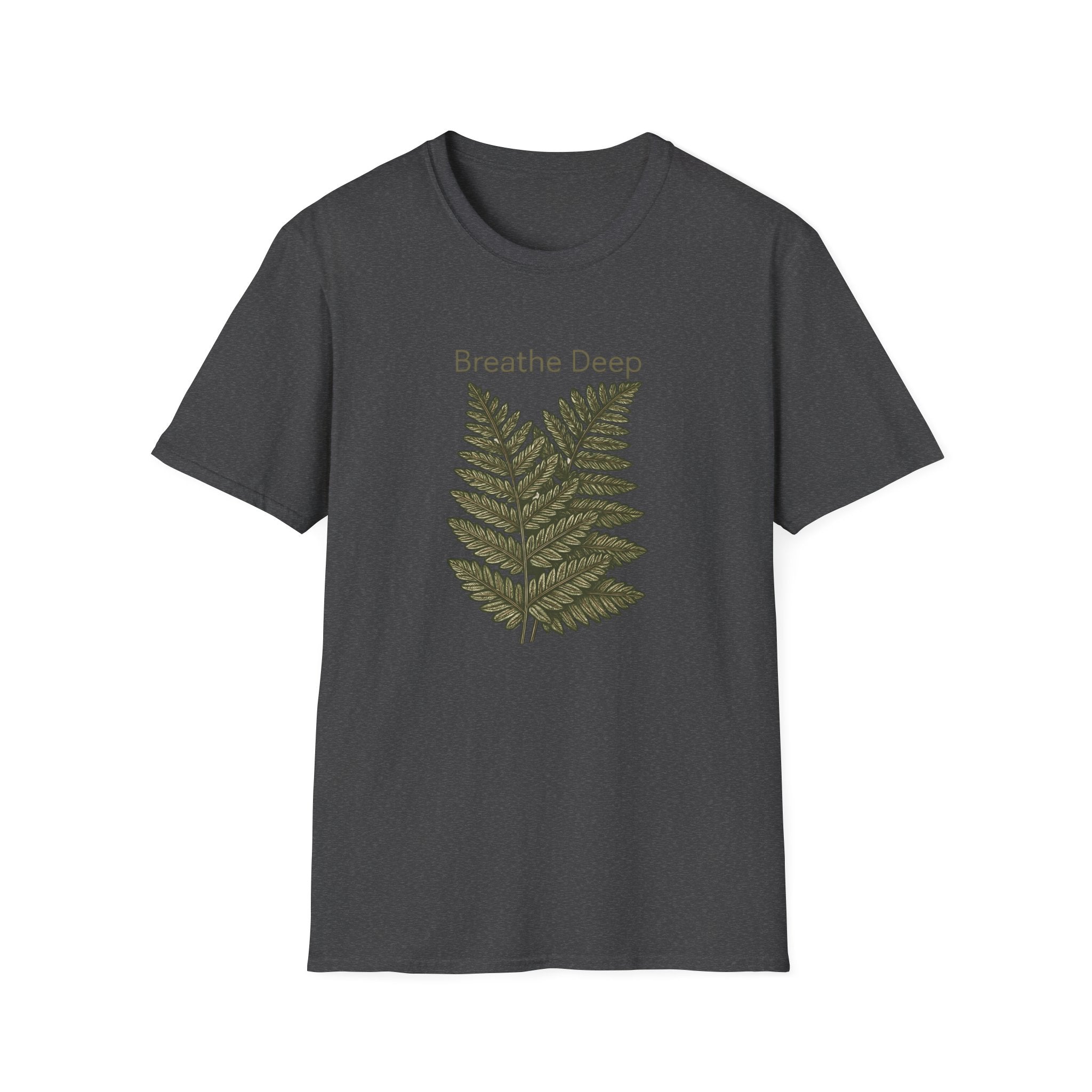 Breathe Deep Fern T-Shirt — Relaxing Botanical Graphic