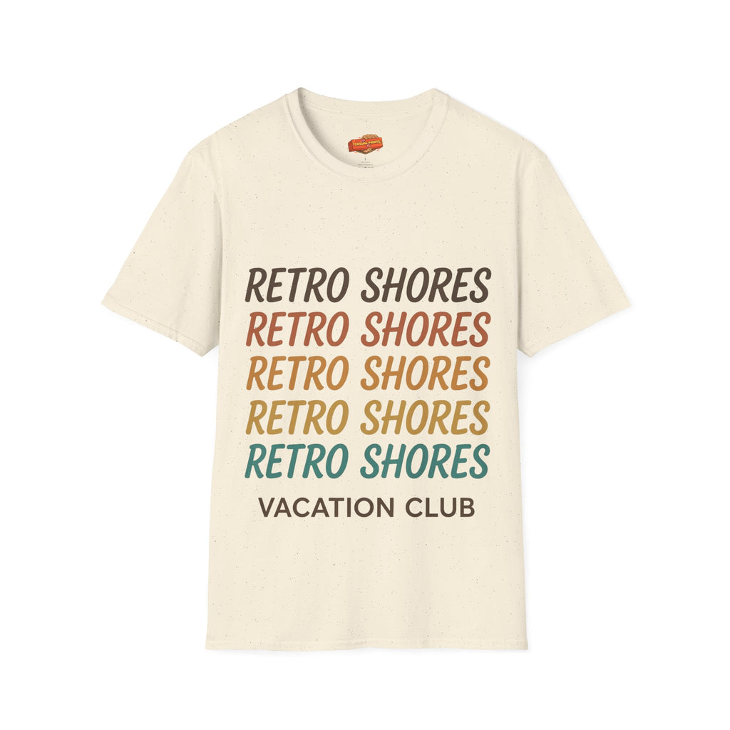 Retro Shores Vacation Club T-Shirt — Vintage Retro Graphic