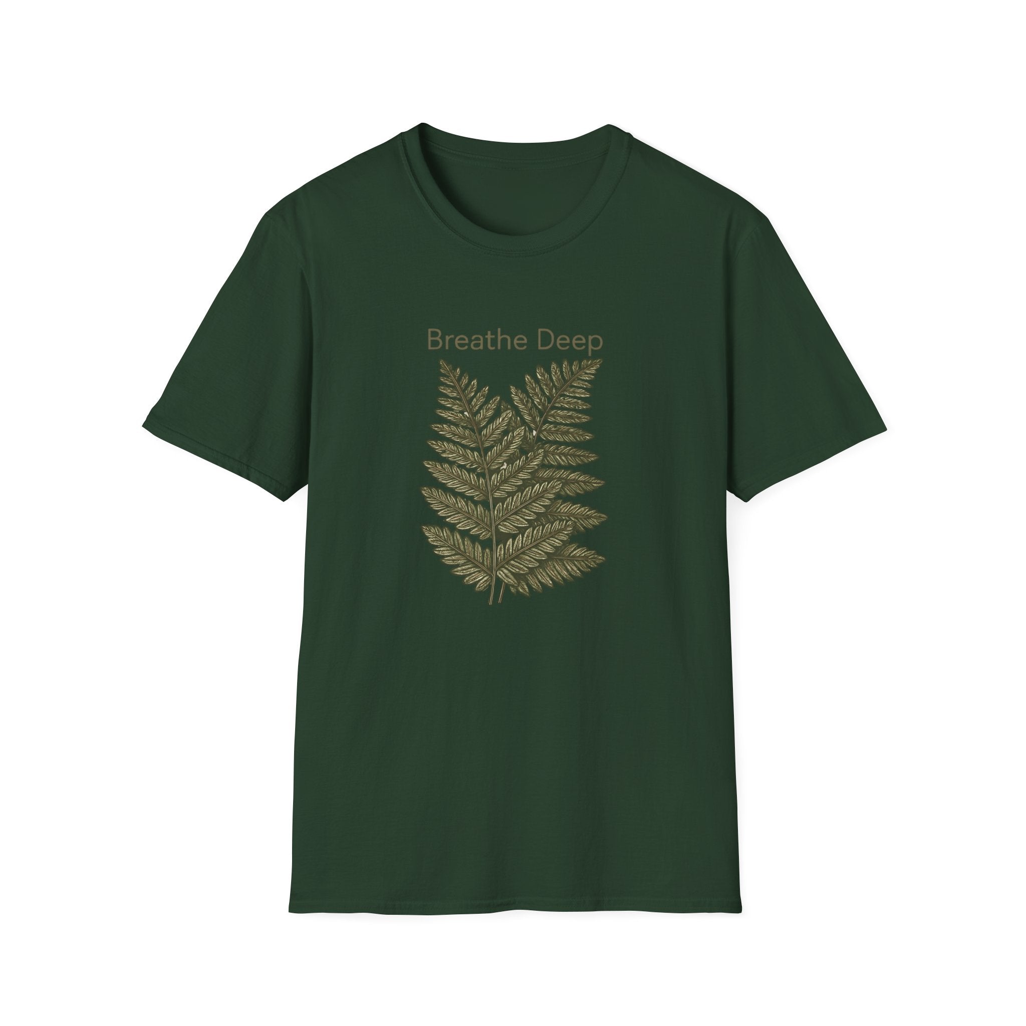 Breathe Deep Fern T-Shirt — Relaxing Botanical Graphic
