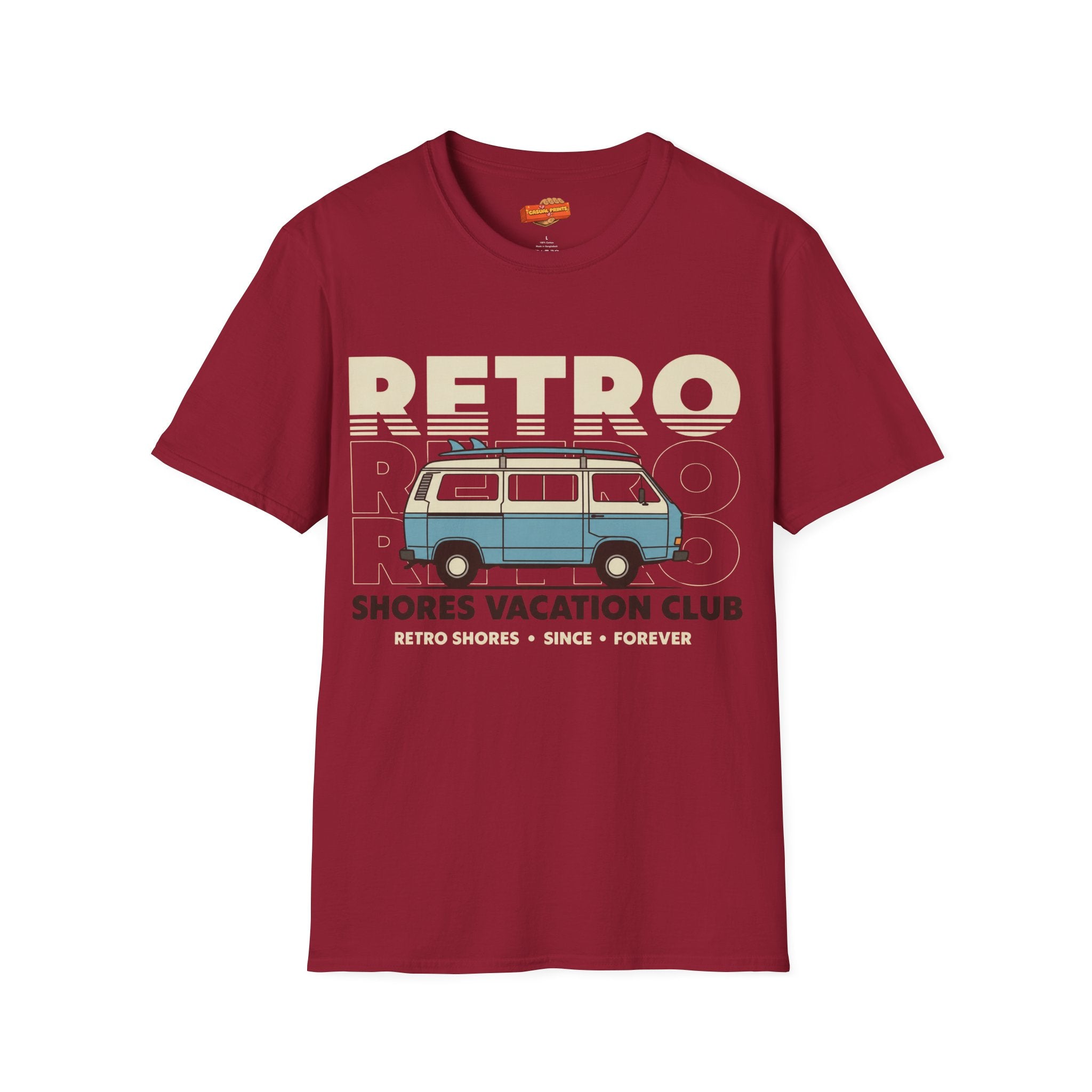Retro Shores Vacation Club T-Shirt — Vintage Road Trip Van