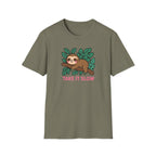 Sloth T-Shirt — Cute "Take It Slow" Relaxed Graphic