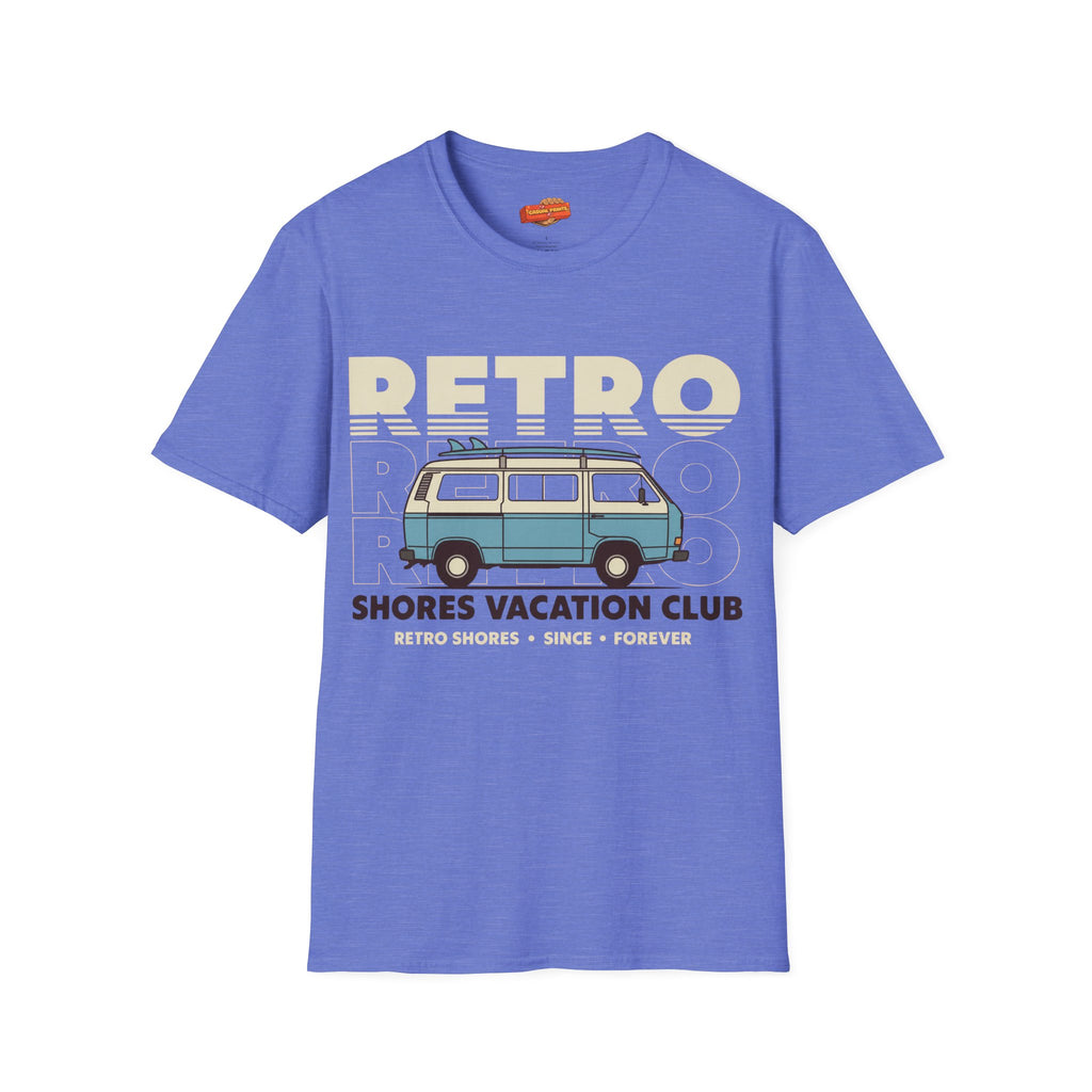 Retro Shores Vacation Club T-Shirt — Vintage Road Trip Van