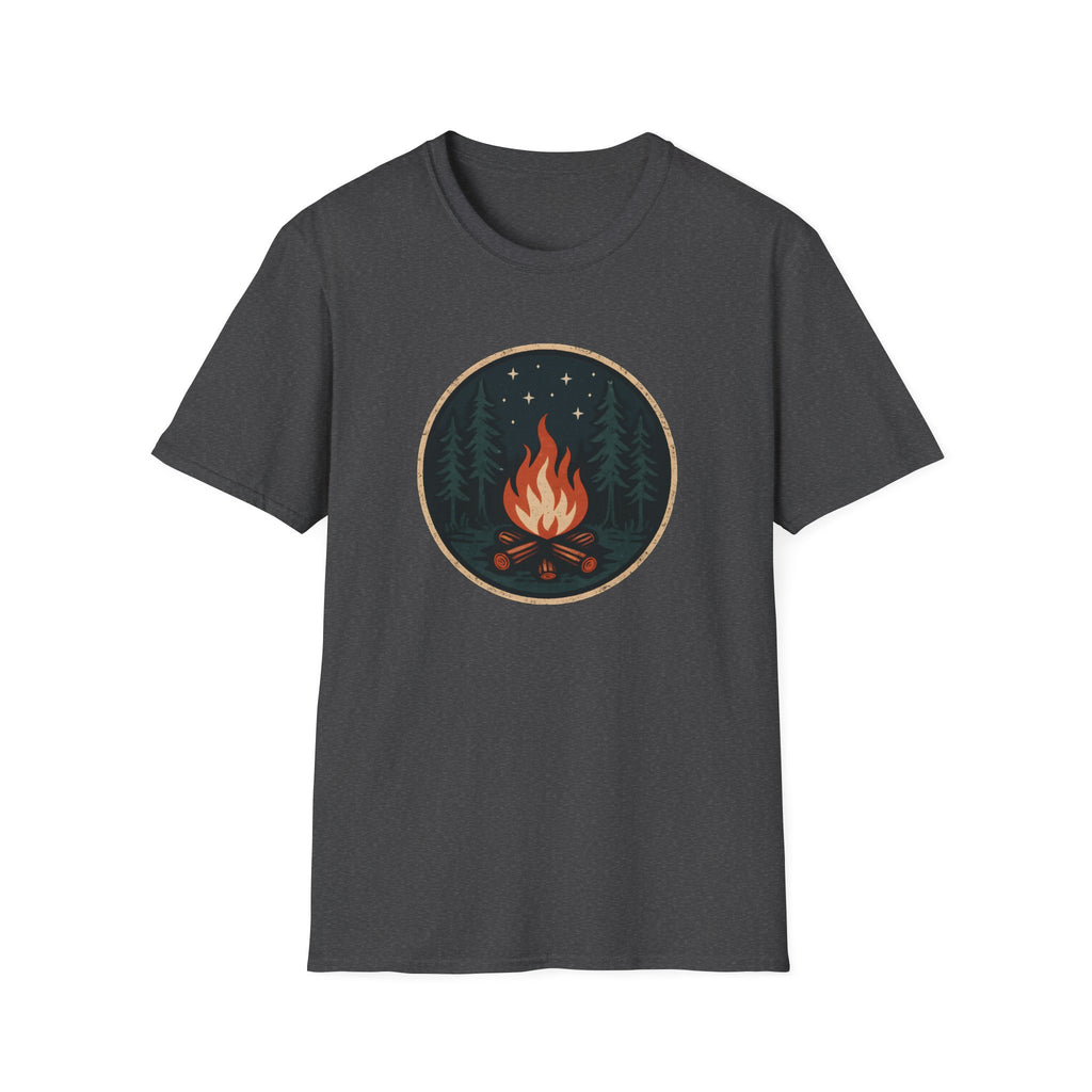 Campfire Night T-Shirt — Retro Forest Bonfire Graphic