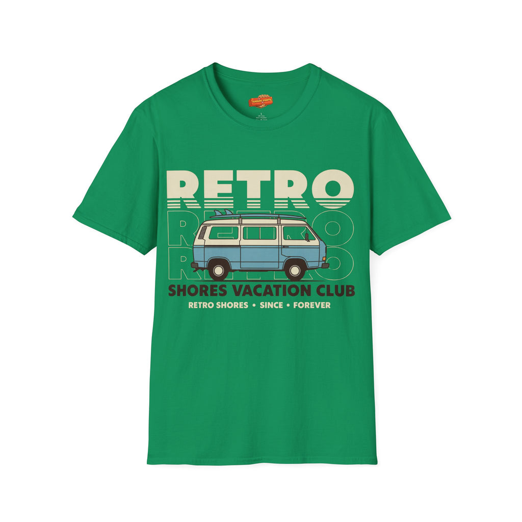 Retro Shores Vacation Club T-Shirt — Vintage Road Trip Van