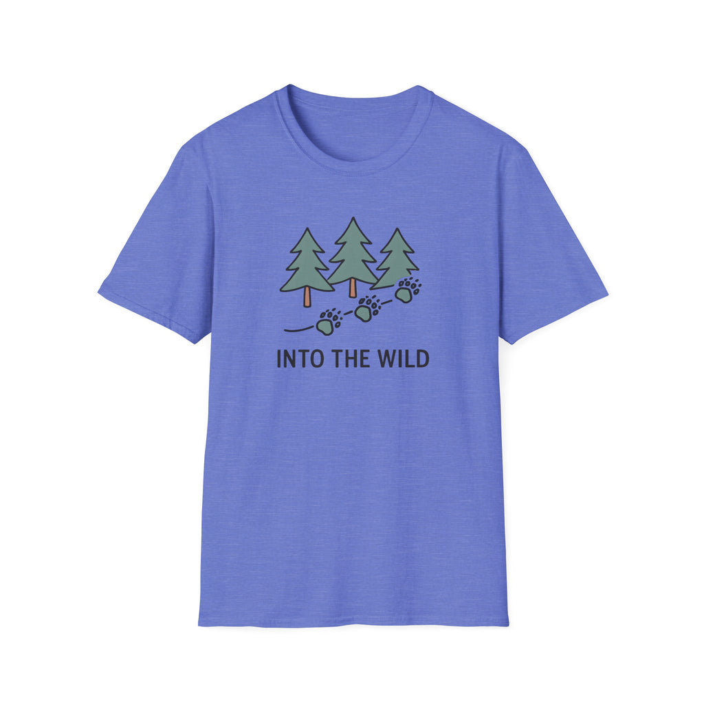 Into The Wild T-Shirt — Pine Trees & Paw Prints Outdoor
