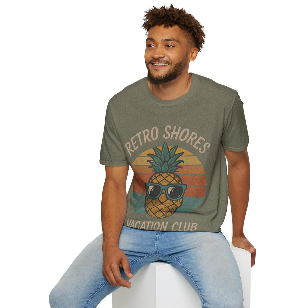 Retro Shores Vacation Club T-Shirt — Vintage Pineapple Beach