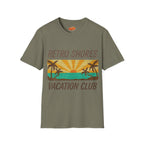 Retro Shores Vacation Club T-Shirt — Vintage Sunset Palms
