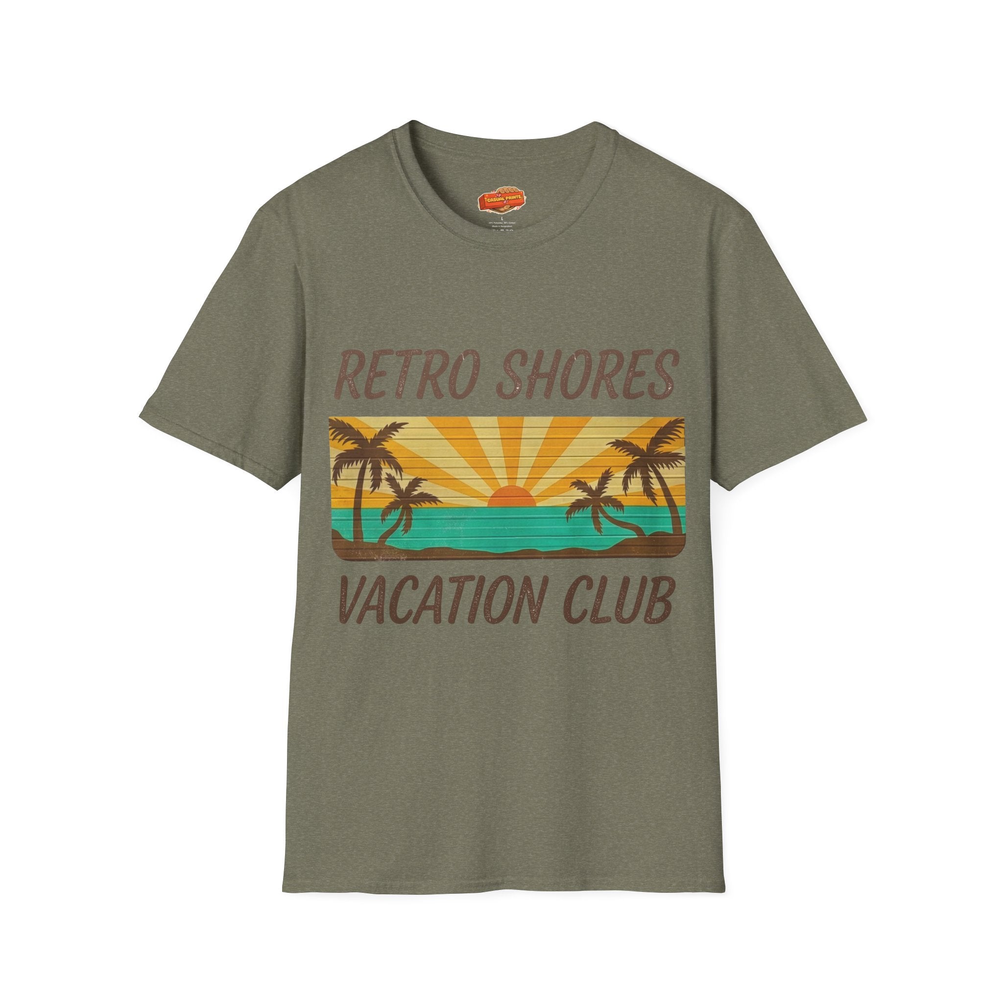 Retro Shores Vacation Club T-Shirt — Vintage Sunset Palms