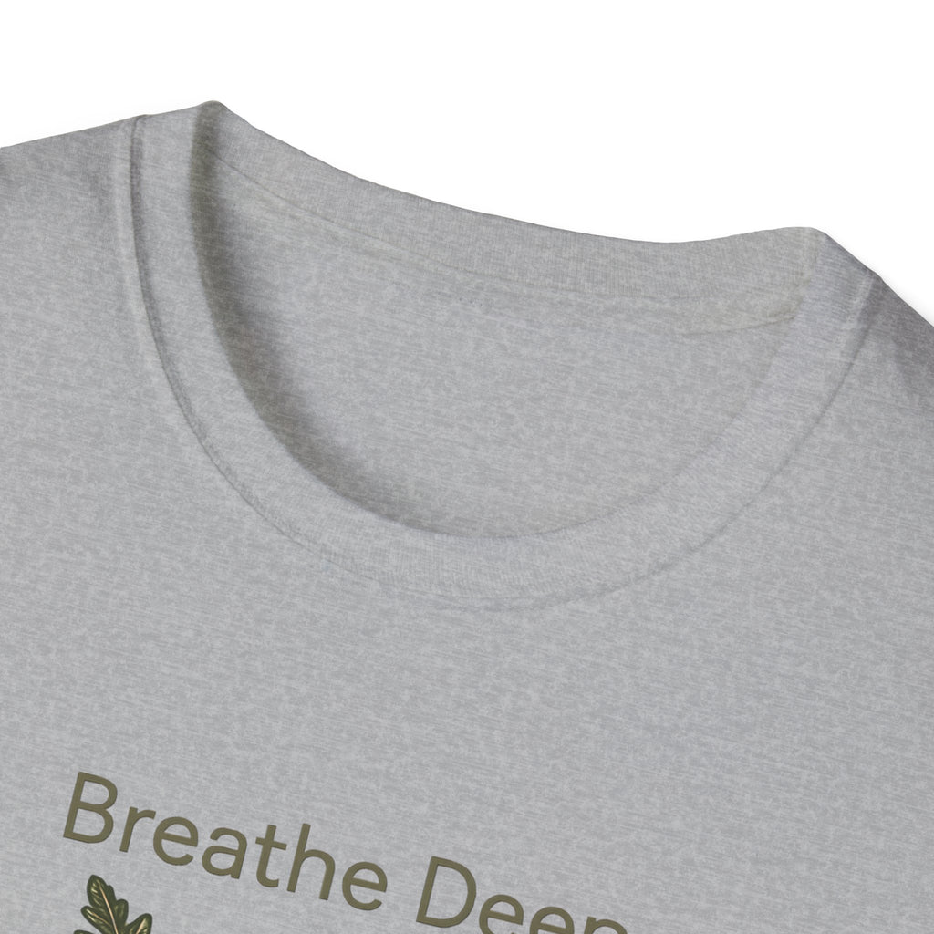 Breathe Deep Fern T-Shirt — Relaxing Botanical Graphic