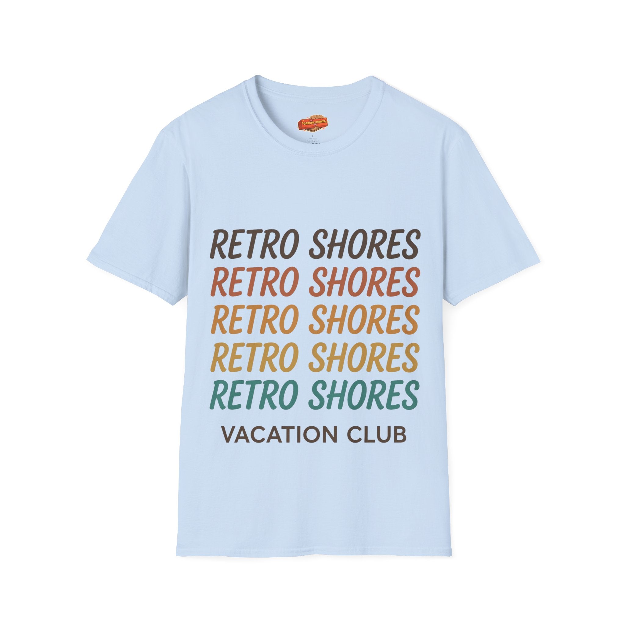 Retro Shores Vacation Club T-Shirt — Vintage Retro Graphic