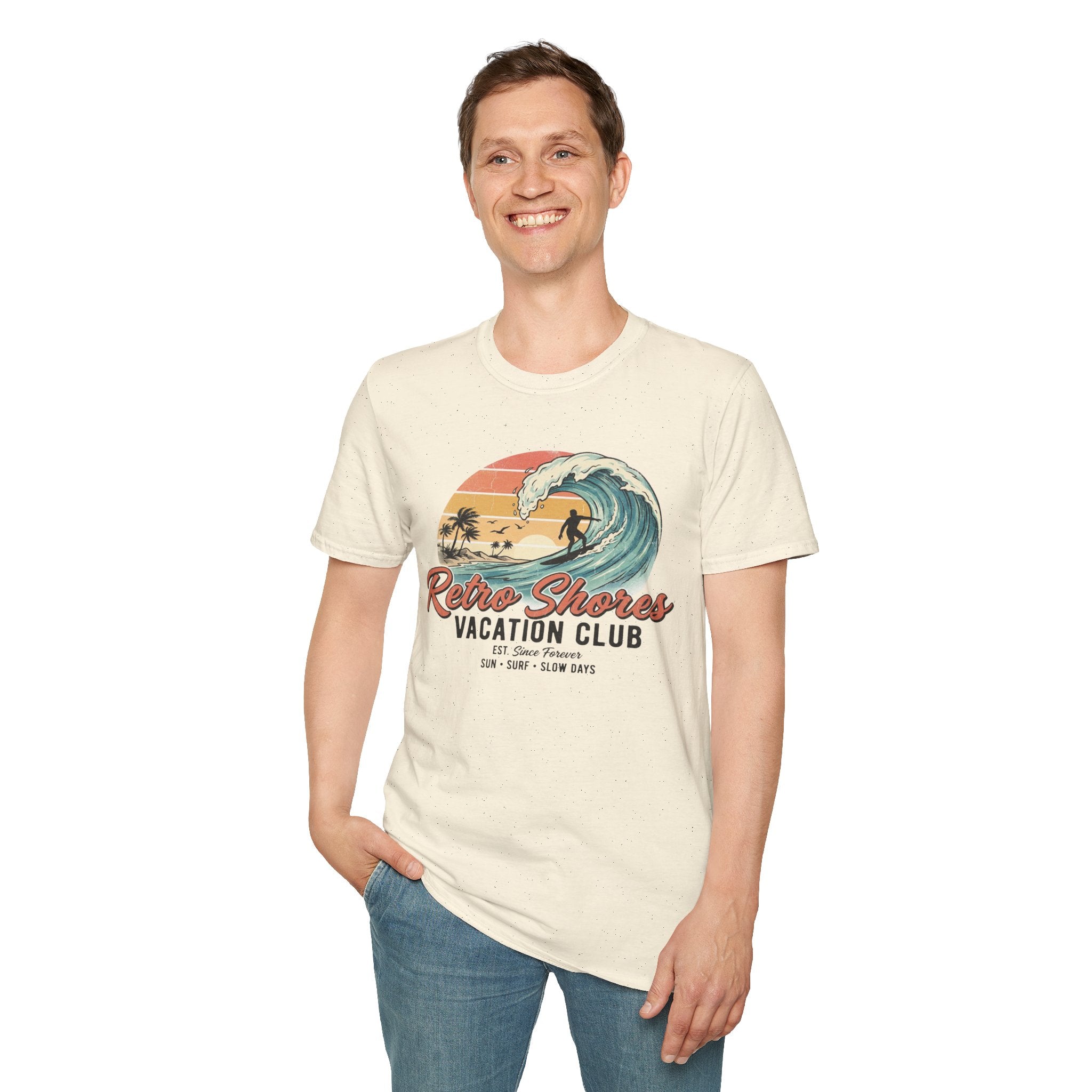Retro Shores Vacation Club T-Shirt—Surfer Since Forever