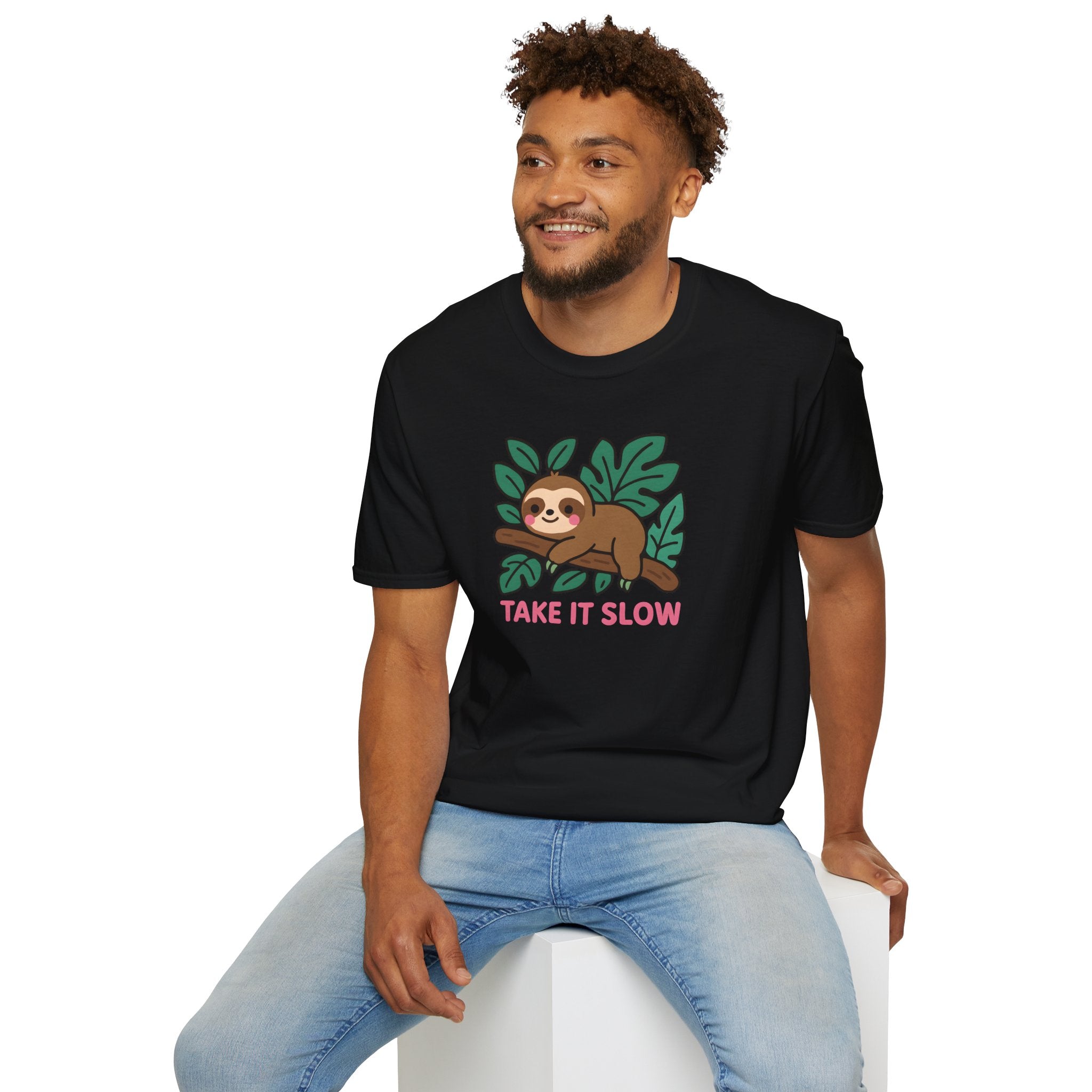 Sloth T-Shirt — Cute "Take It Slow" Relaxed Graphic