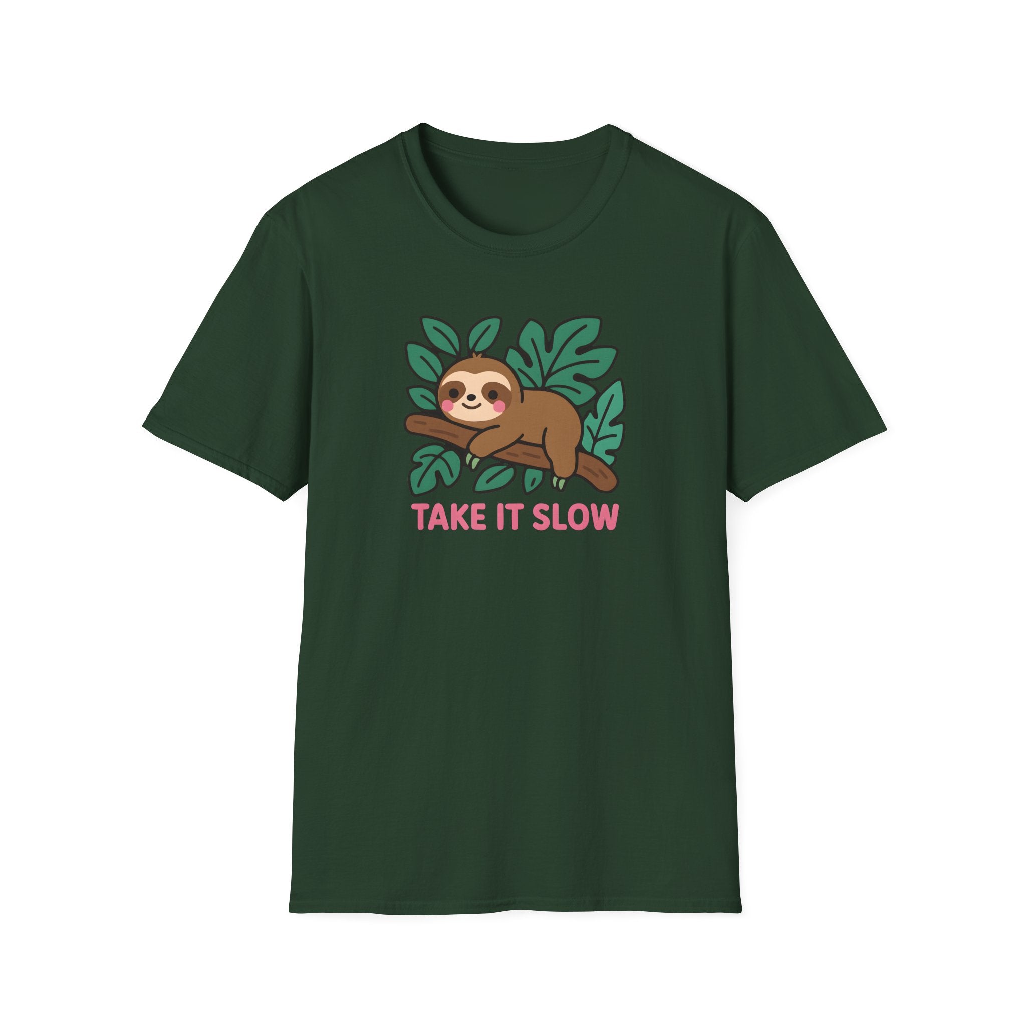 Sloth T-Shirt — Cute "Take It Slow" Relaxed Graphic