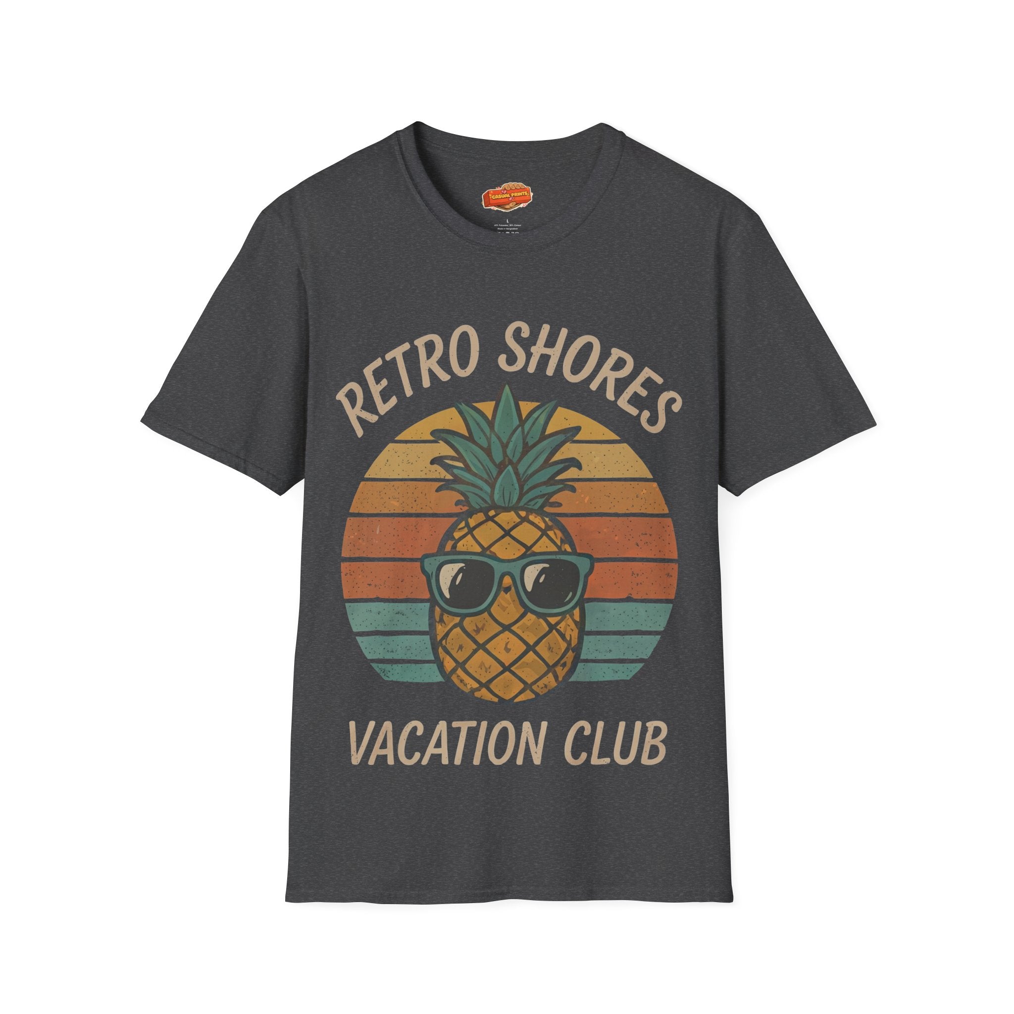 Retro Shores Vacation Club T-Shirt — Vintage Pineapple Beach