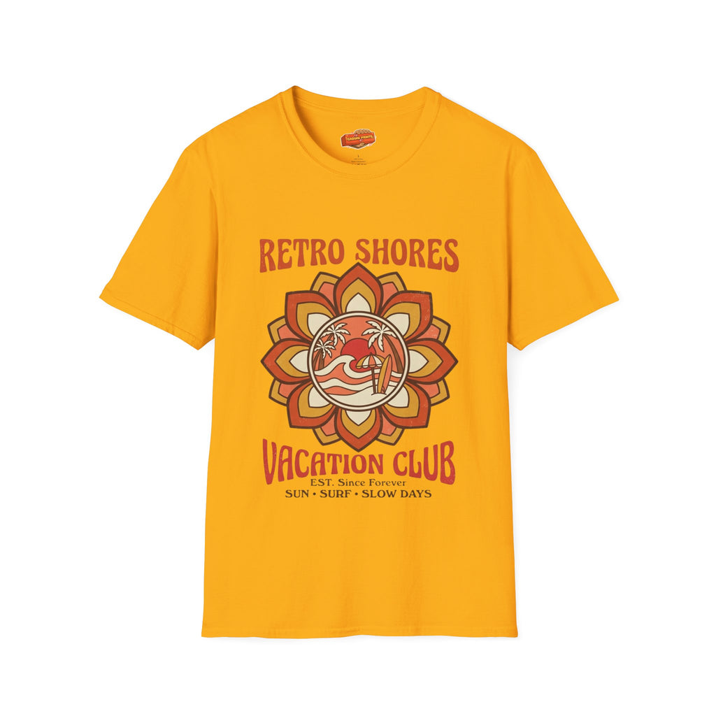 Retro Shores Vacation Club T-Shirt—Vintage Flower