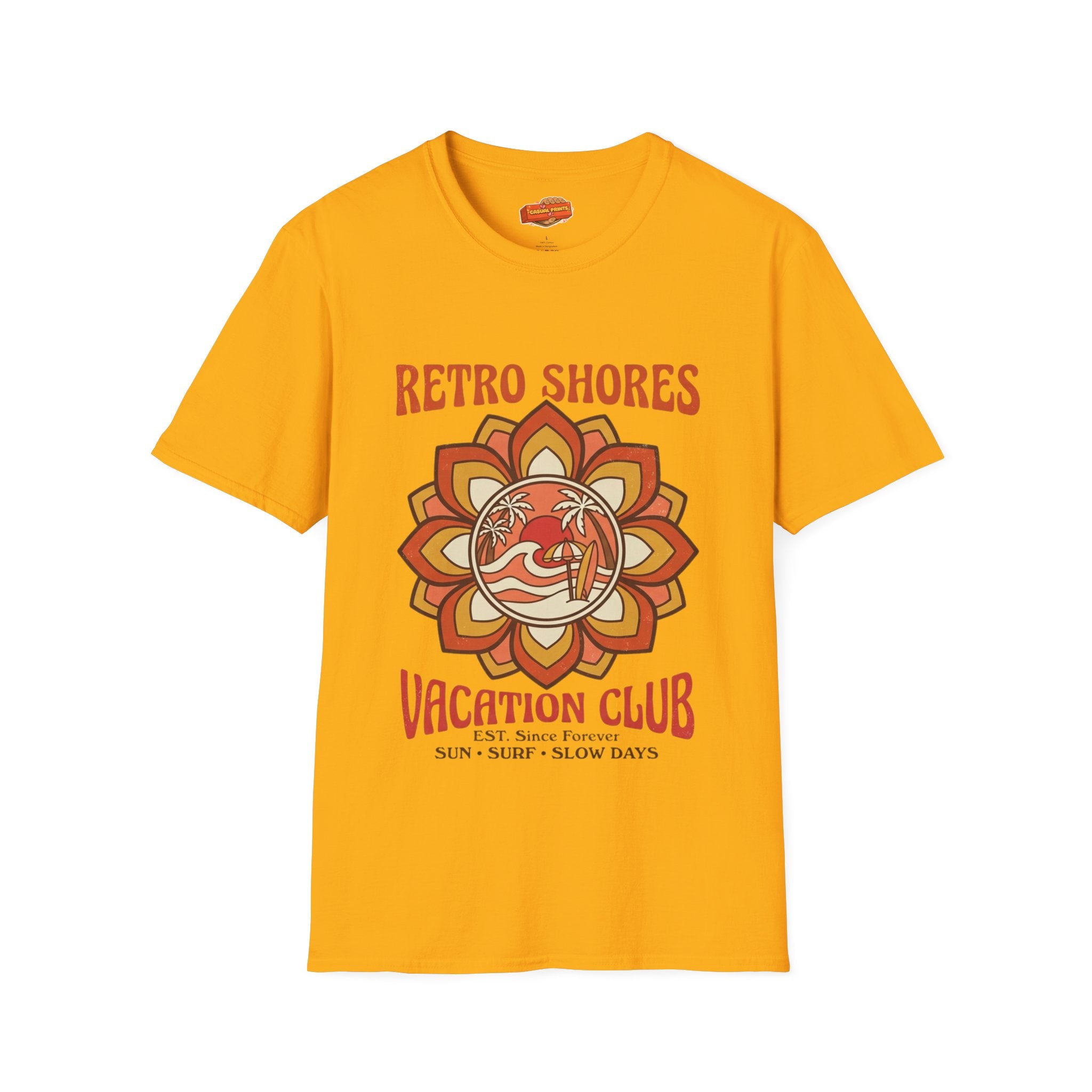Retro Shores Vacation Club T-Shirt—Vintage Flower
