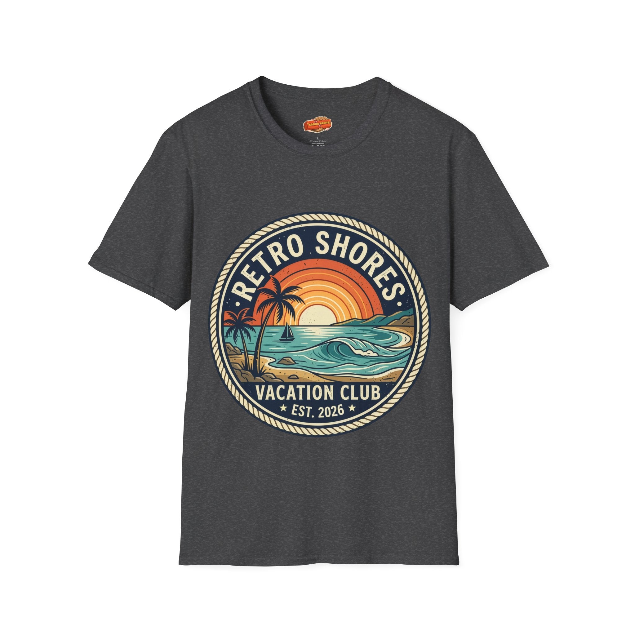 Retro Shores Vacation Club T-Shirt — Vintage Wave Badge