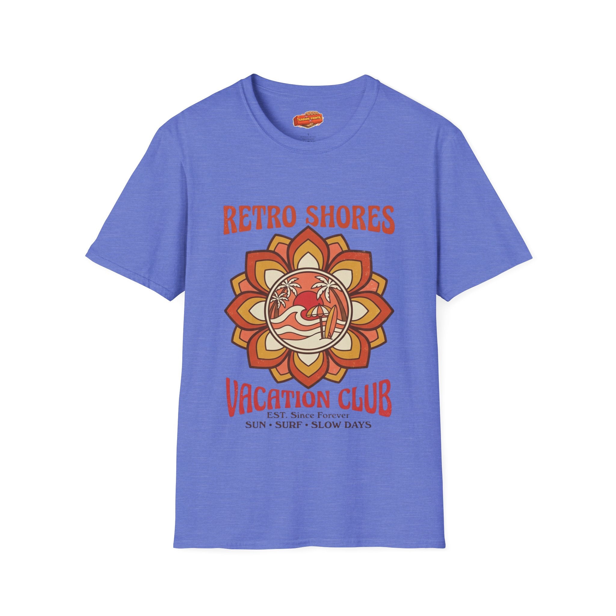 Retro Shores Vacation Club T-Shirt—Vintage Flower