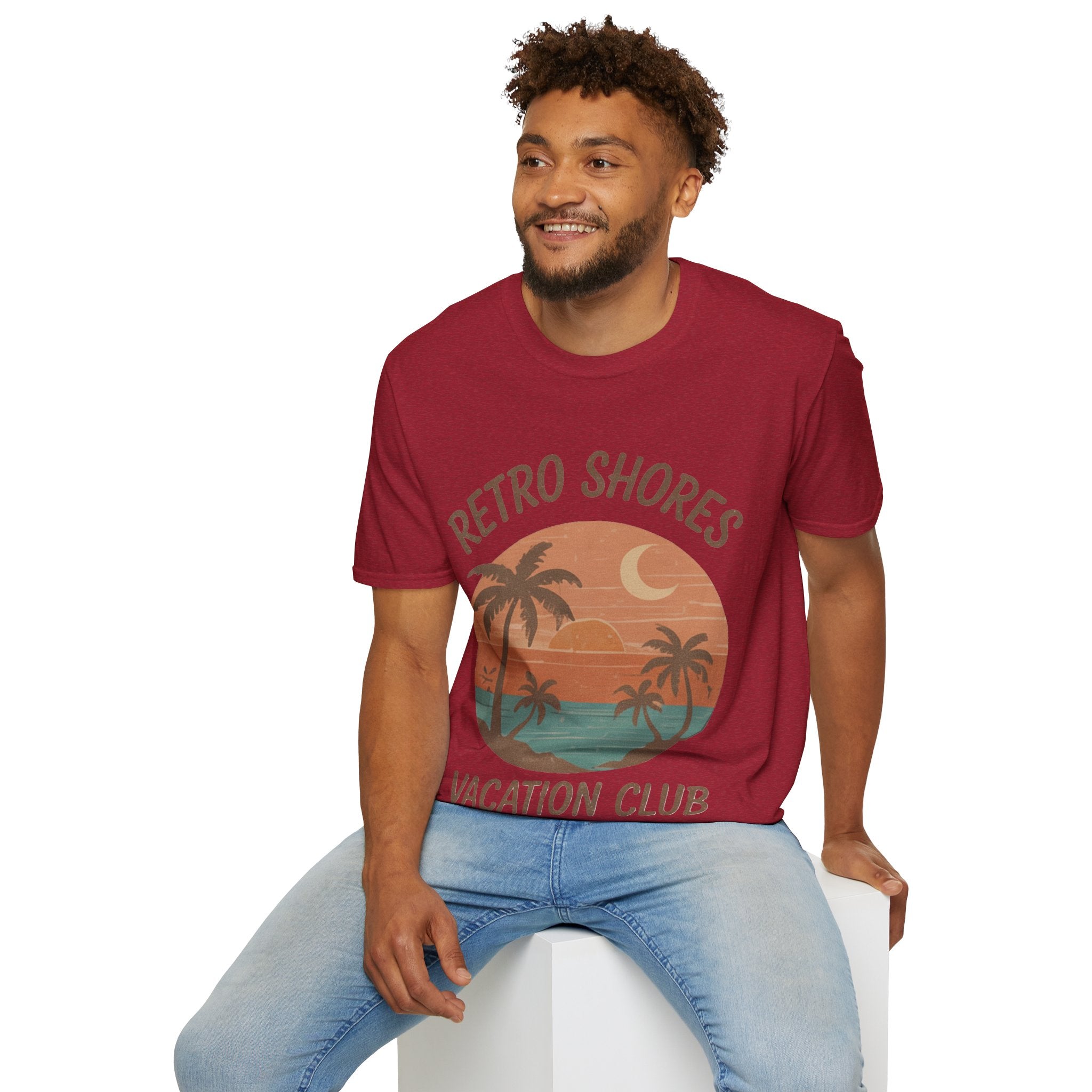 Retro Shores Vacation Club T-Shirt —Vintage Moonrise Palm