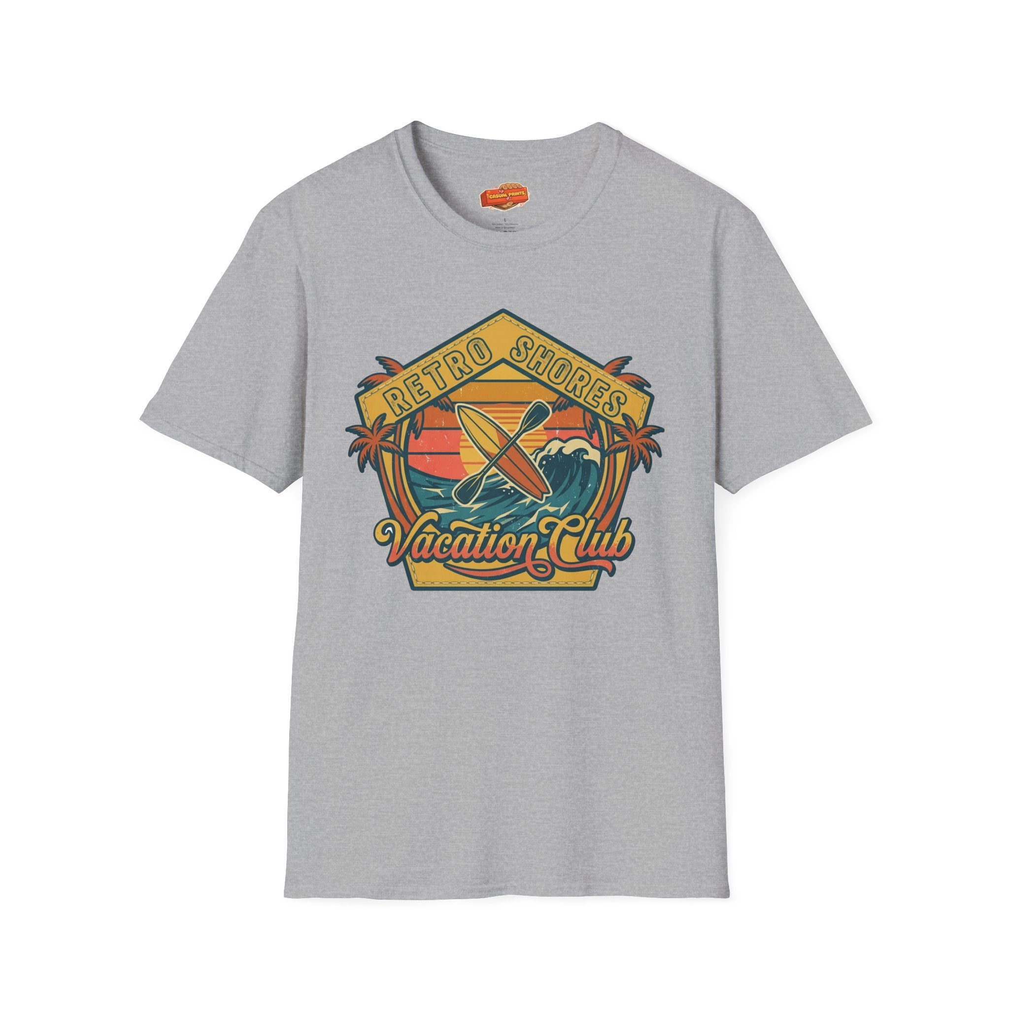 Retro Shores Surf T-Shirt — "Vacation Club" Vintage Beach Graphic