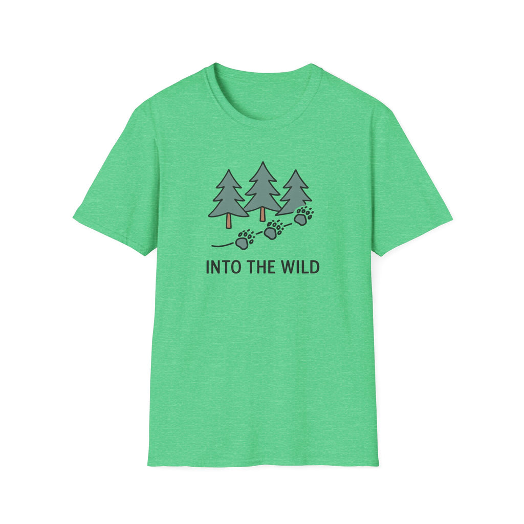 Into The Wild T-Shirt — Pine Trees & Paw Prints Outdoor