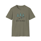 Into The Wild T-Shirt — Pine Trees & Paw Prints Outdoor