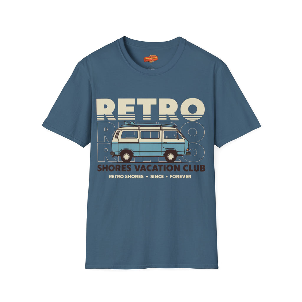 Retro Shores Vacation Club T-Shirt — Vintage Road Trip Van