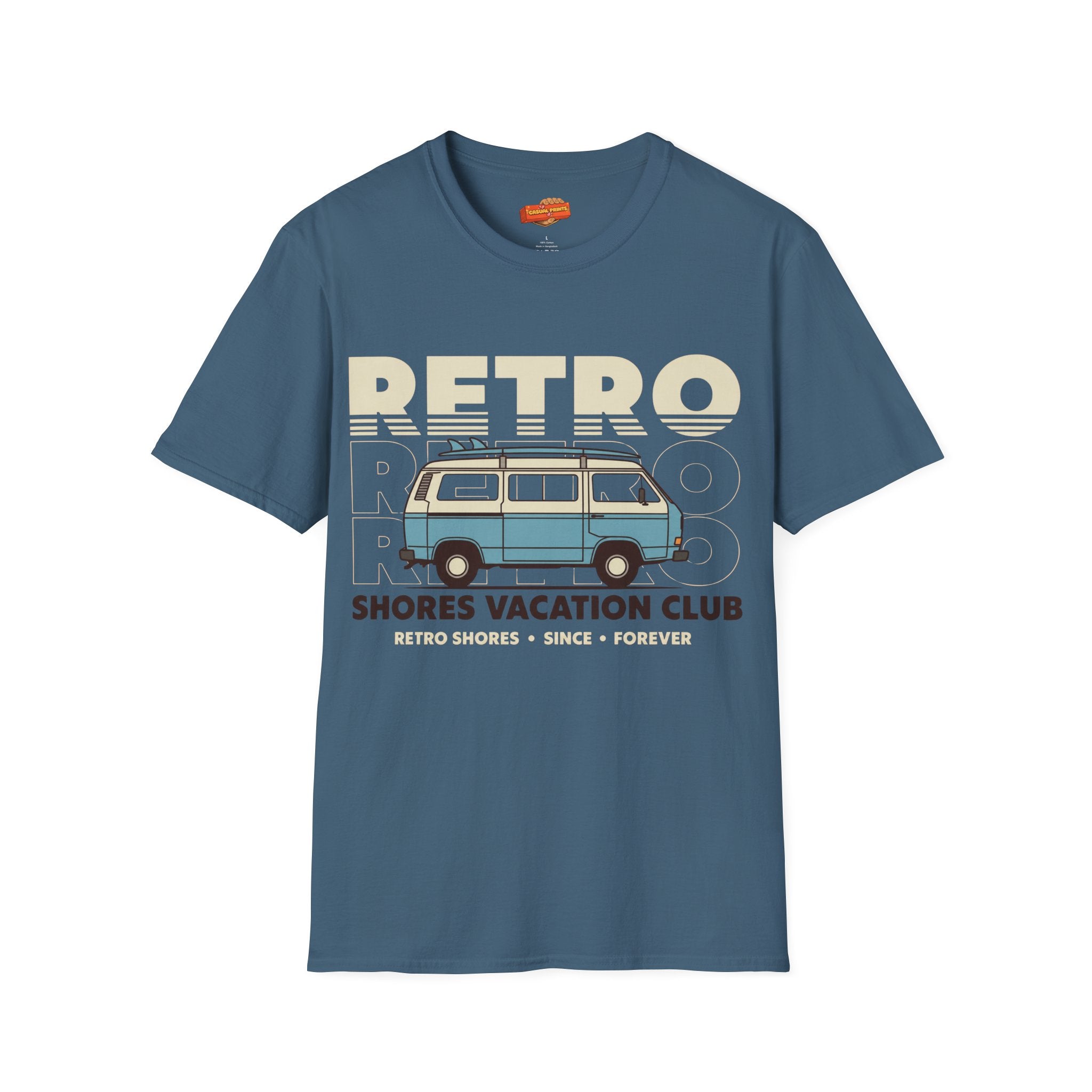 Retro Shores Vacation Club T-Shirt — Vintage Road Trip Van