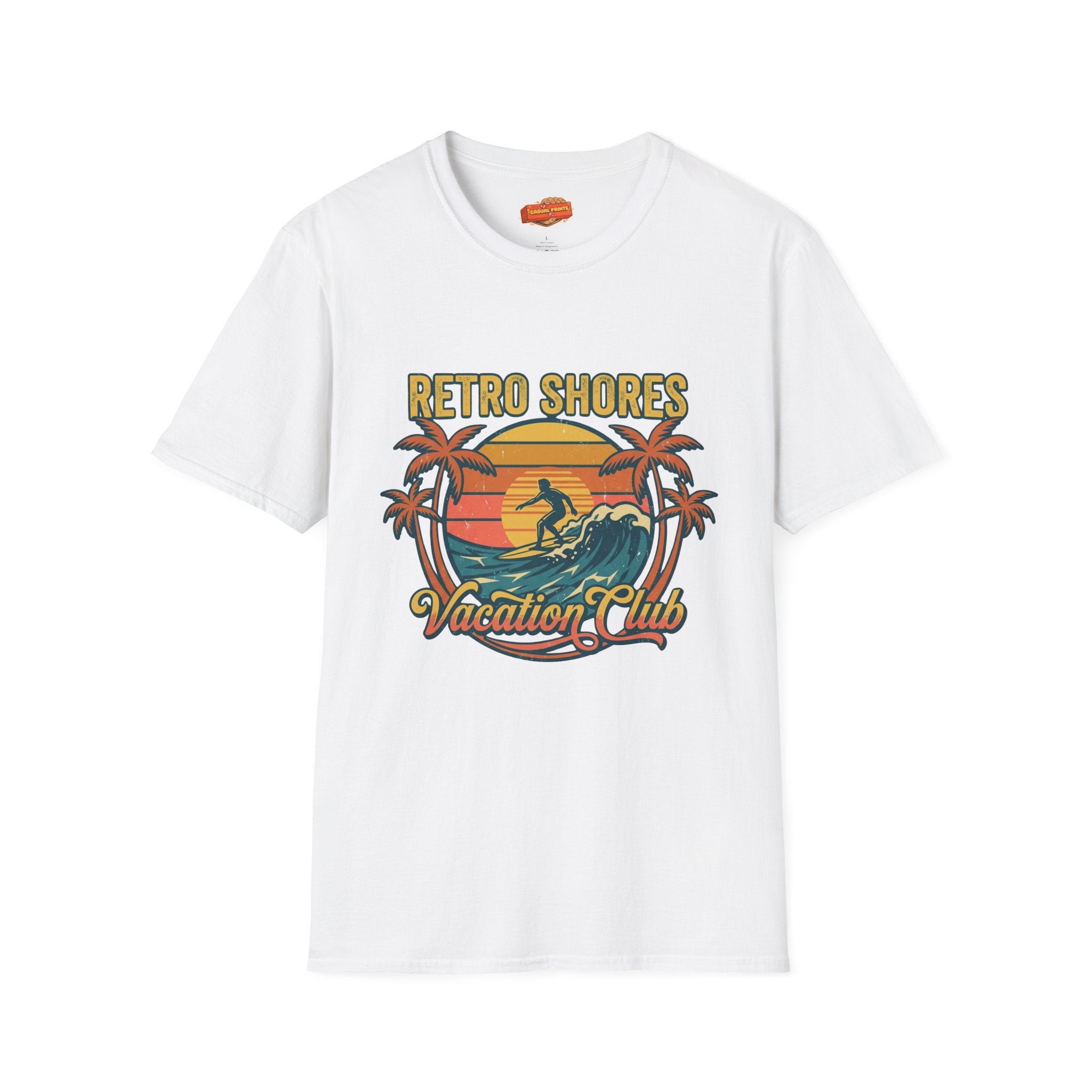 Retro Shores Vacation Club T-Shirt — Vintage Surf Badge