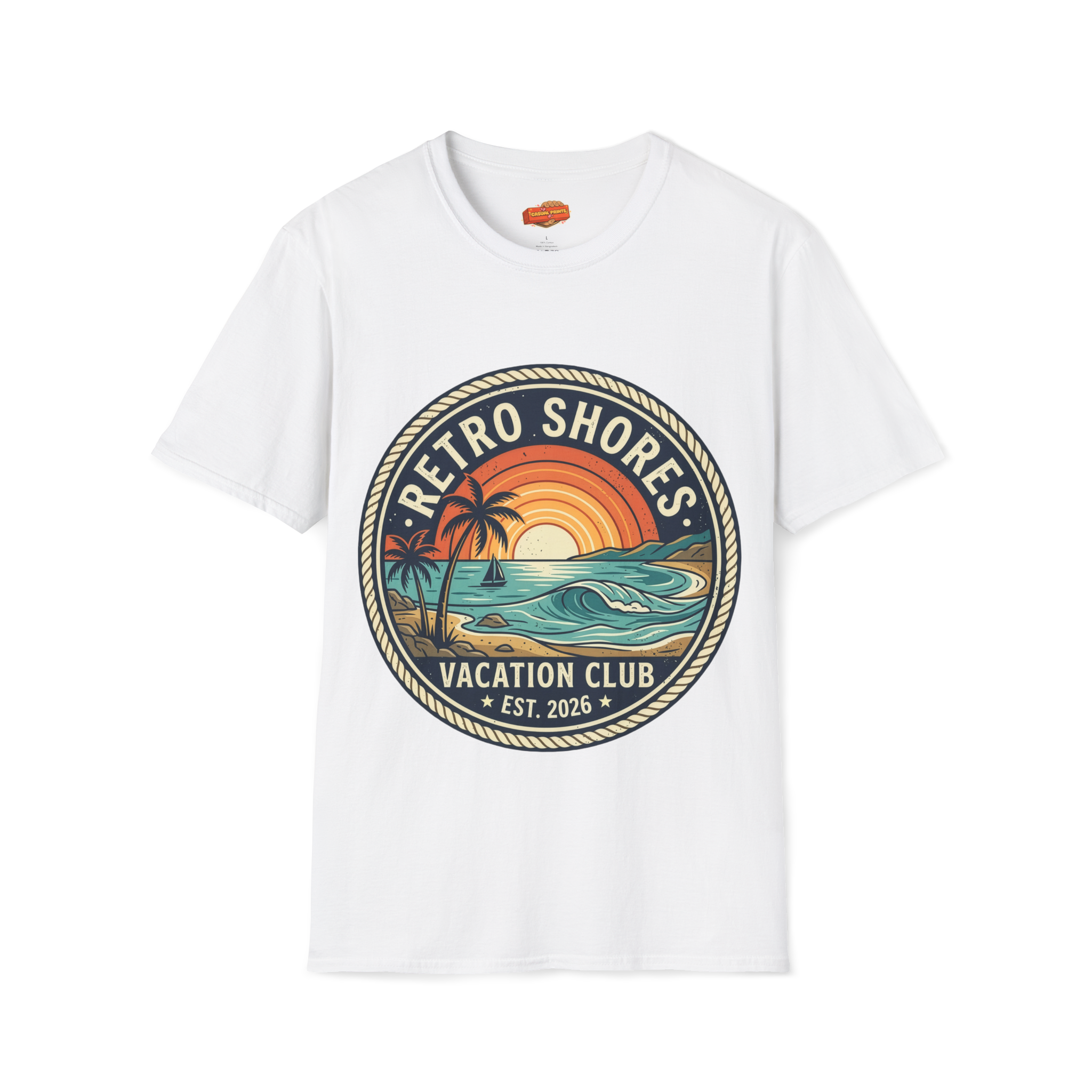 Retro Shores Vacation Club T-Shirt — Vintage Wave Badge